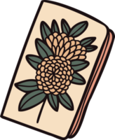 main tiré mignonne carnet avec feuilles dans griffonnage style png