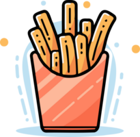 mano disegnato francese patatine fritte nel scarabocchio stile png