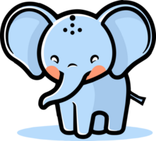 Hand Drawn cute elephant in doodle style png