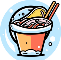 Hand Drawn instant noodles in doodle style png