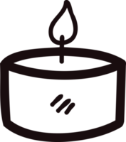 Hand Drawn candle in doodle style png
