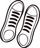 Hand Drawn cute sneakers in doodle style png