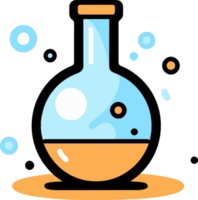 Hand Drawn science test tube in doodle style png