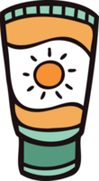 Hand Drawn sunscreen in doodle style png