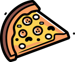 pizza in flat line art style png