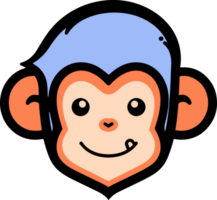 Hand Drawn cute monkey in doodle style png