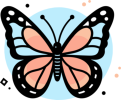 main tiré papillon dans griffonnage style png