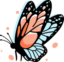 Hand Drawn butterfly in doodle style png