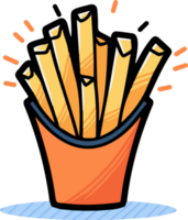 Hand Drawn french fries in doodle style png