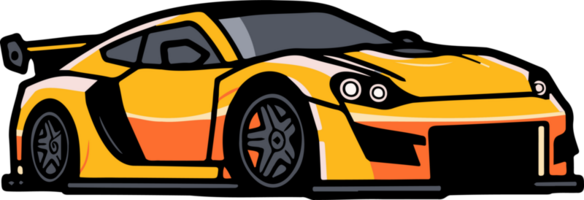 sports car in flat line art style png