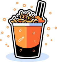 Hand Drawn instant noodles in doodle style png