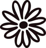 mão desenhado cosmos flor dentro rabisco estilo png