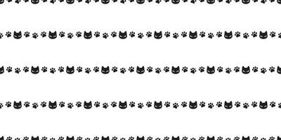 Cat seamless pattern vector paw kitten calico cartoon illustration tile background scarf isolated repeat wallpaper gift wrap