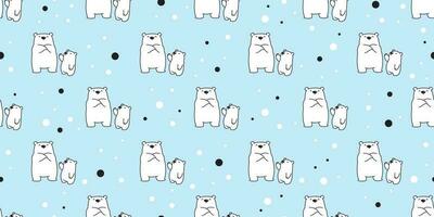 Bear seamless pattern polar bear vector snow tile background wallpaper scarf isolated illustration cartoon