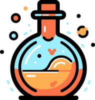 main tiré science tester tube dans griffonnage style png