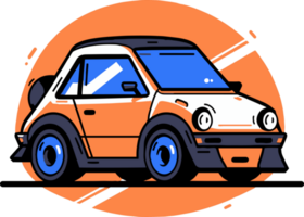 berlina auto nel piatto linea arte stile png