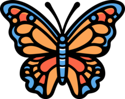 Hand Drawn butterfly in doodle style png