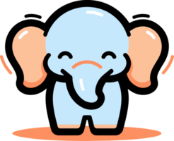 main tiré mignonne l'éléphant dans griffonnage style png