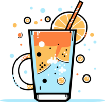 Hand Drawn refreshing juice in doodle style png