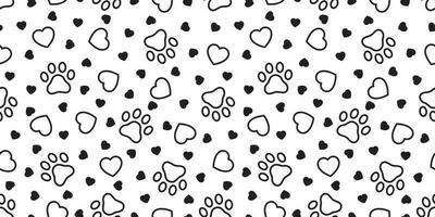 Dog Paw seamless pattern heart vector french bulldog valentine footprint cartoon tile background repeat wallpaper scarf isolated illustration gift wrap