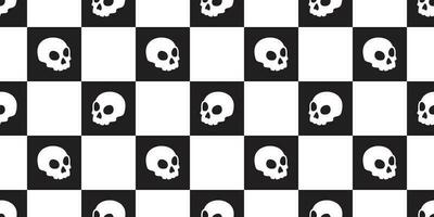 skull checked seamless pattern vector Halloween pirate bone scarf isolated tile background repeat wallpaper