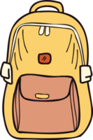 Hand Drawn cute backpack for kids in doodle style png