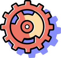 Hand Drawn science cog in doodle style png