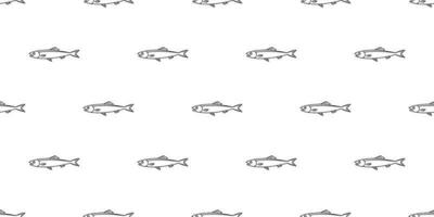 fish seamless pattern vector salmon shark fin whale dolphin ocean wave background repeat wallpaper