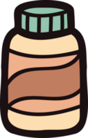 Hand Drawn bottle in doodle style png
