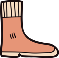 Hand Drawn cute boots in doodle style png