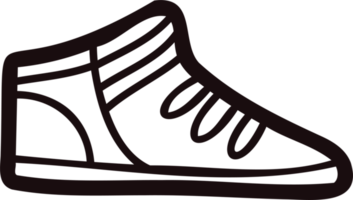 Hand Drawn cute sneakers in doodle style png