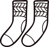 Hand Drawn cute socks in doodle style png