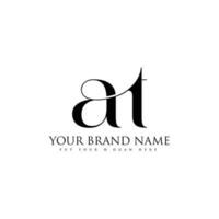 AT Luxury Letter Logo Design with Creative Modern Trendy Free Vector. vector