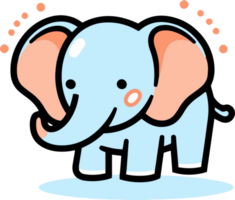 hand- getrokken schattig olifant in tekening stijl png