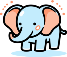 main tiré mignonne l'éléphant dans griffonnage style png