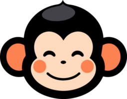 Hand Drawn cute monkey in doodle style png