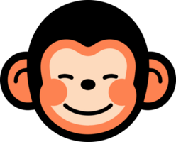 Hand Drawn cute monkey in doodle style png