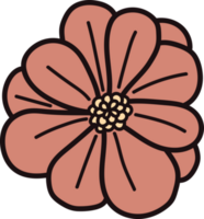 Hand Drawn flowers with twigs in doodle style png