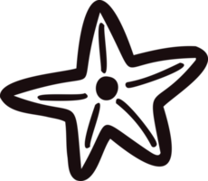 Hand Drawn starfish in doodle style png