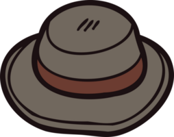 mano disegnato sole cappello nel scarabocchio stile png