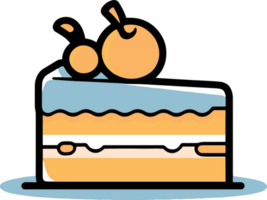 delizioso torta nel piatto linea arte stile png