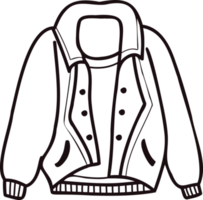 mano dibujado linda chaquetas para hombres en garabatear estilo png