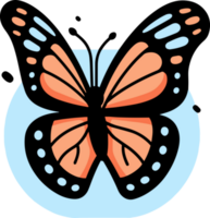 Hand Drawn butterfly in doodle style png