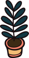 Hand Drawn leaves and twigs from the top view in doodle style png