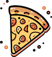 pizza in flat line art style png