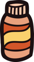 Hand Drawn bottle in doodle style png