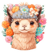 Cute Alpaca Sticker with png