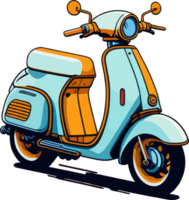 Classic Retro Scooter Bike with AI Generative png