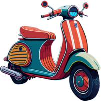 coloré ancien scooter bicyclette avec ai génératif png