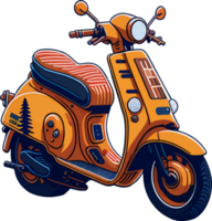 retro scooter fiets met ai generatief png